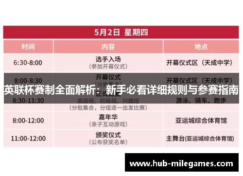英联杯赛制全面解析：新手必看详细规则与参赛指南